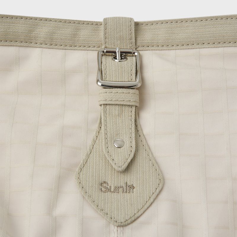 Buckle Cross Bag (Check Ivory)