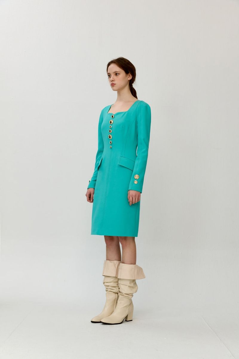 Gold buttoned dress
