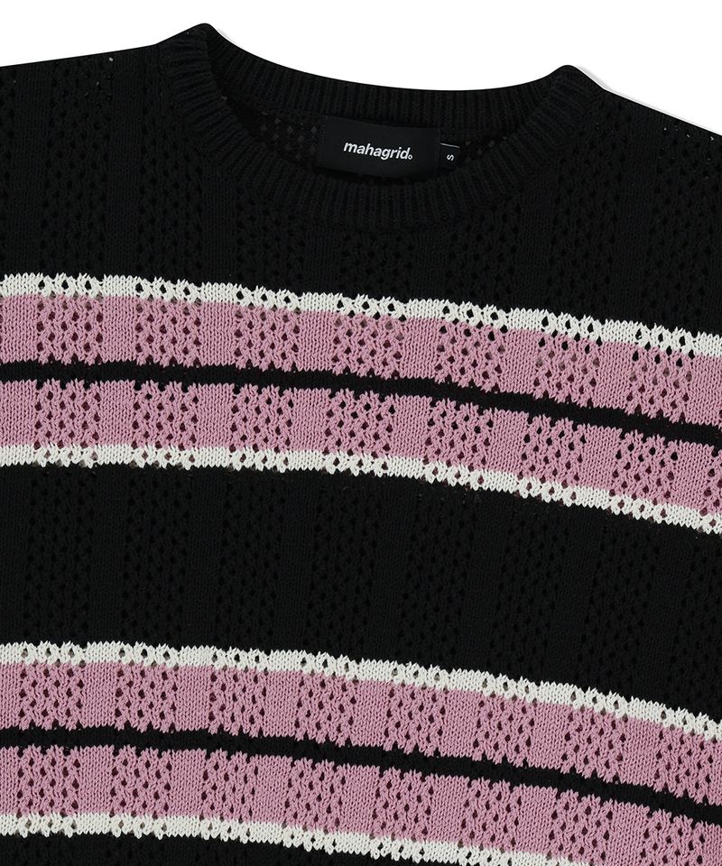 MESH STRIPE KNIT