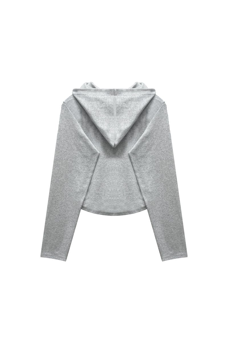 ILLA PPINTUCK HOODIE / WHITE-MELANGE