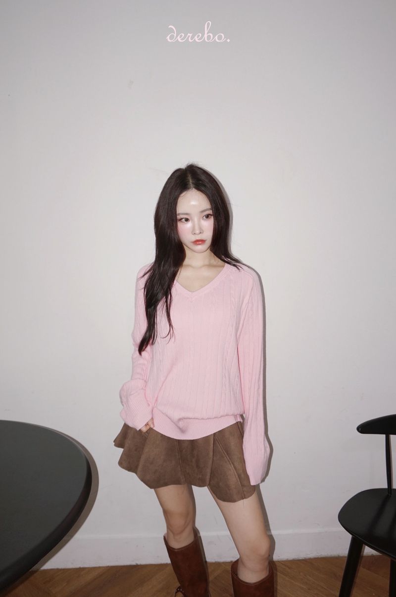 suede unbalanced brown mini skirt