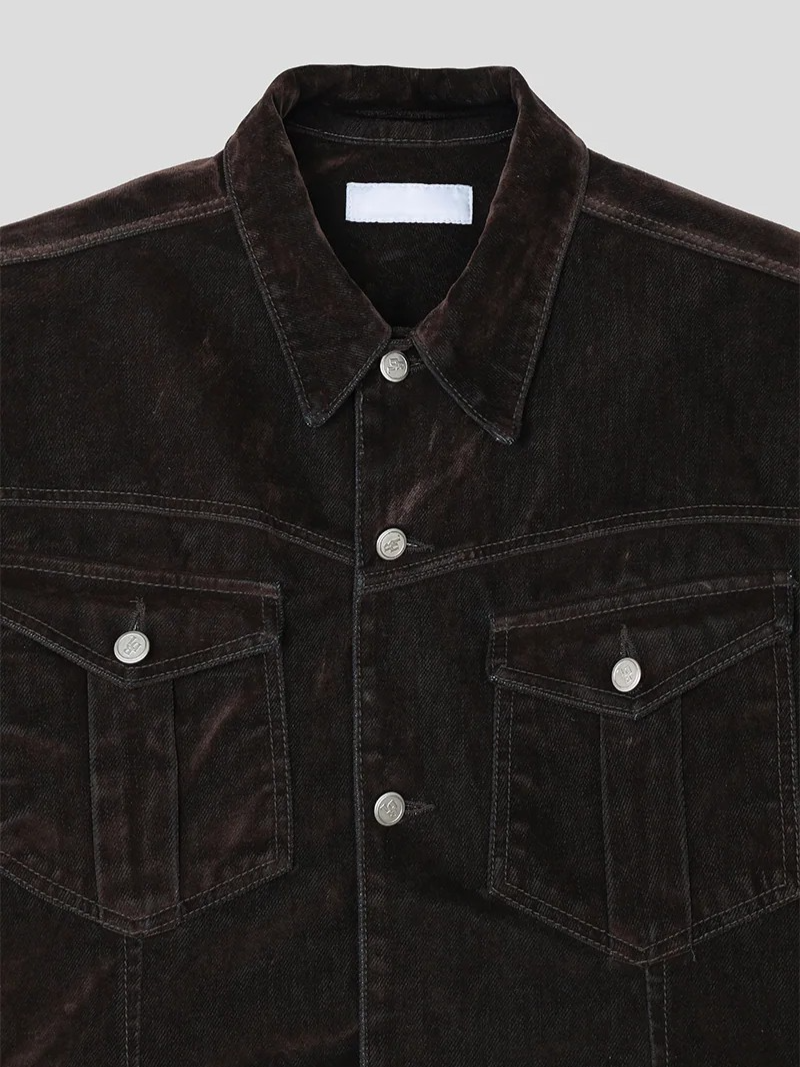 [SET UP가능] Velvet denim western jacket(2color)