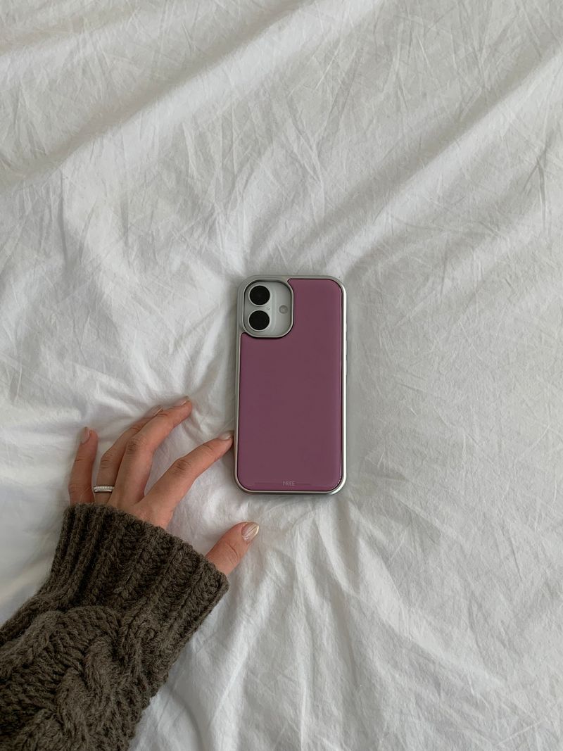 shop.nuee（ショップニュイ）の「o.color mauve pink case (silver epoxy)（Smartphone Accessories）」