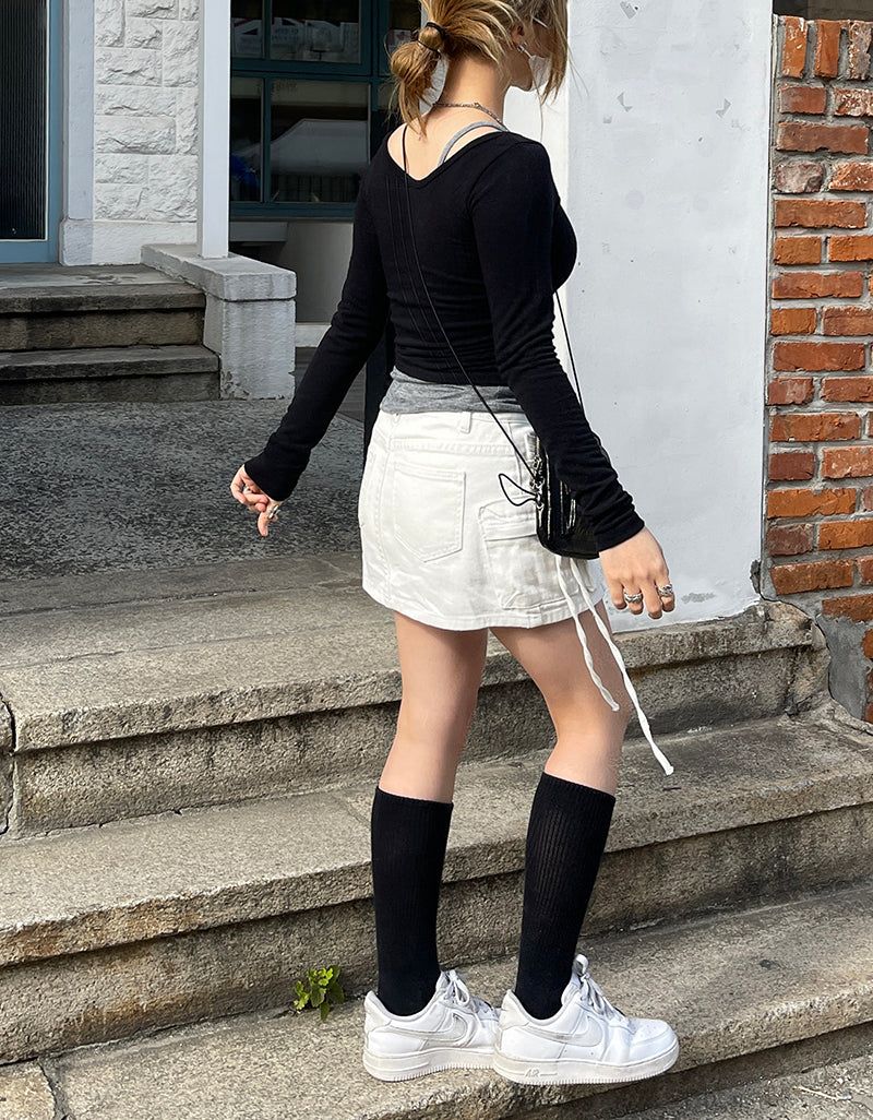Daily U-neck Tee Layered Sleeveless Set