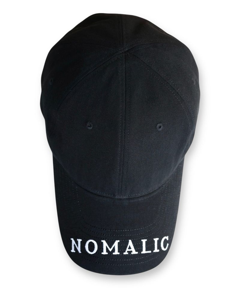 NOMALIC（ノマリック）の「ロゴ ヴァイザーキャップ- ブラック（帽子）」