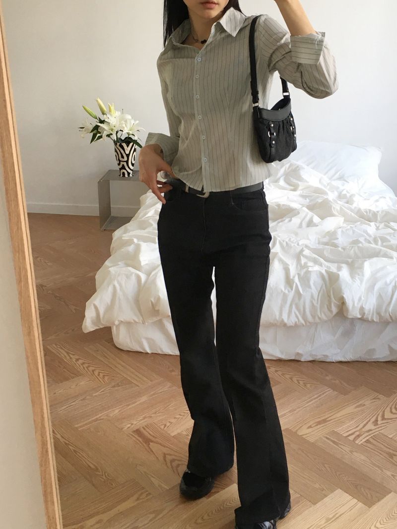 WONDER WONDER（ワンダーワンダー）の「[3color] Libby stitched leg loom bootcut raw denim pants（Pants）」
