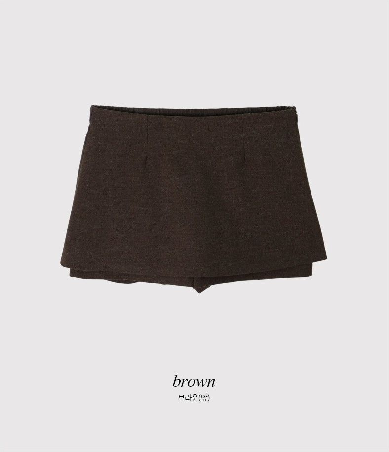 Layered Peach Mini Skirt Pants (2color)