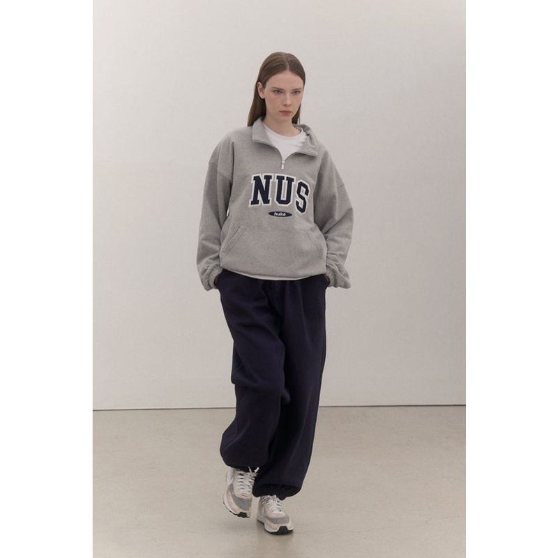 Huke x Nus. ハーフジップアップ(BLACK)