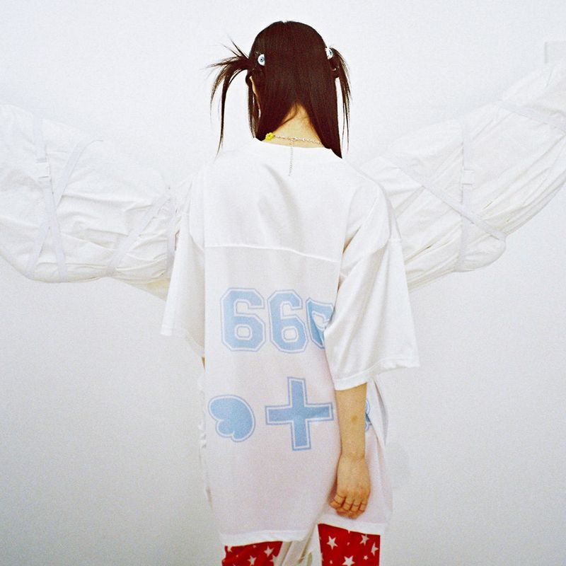 Satin Animation Top - WHITE
