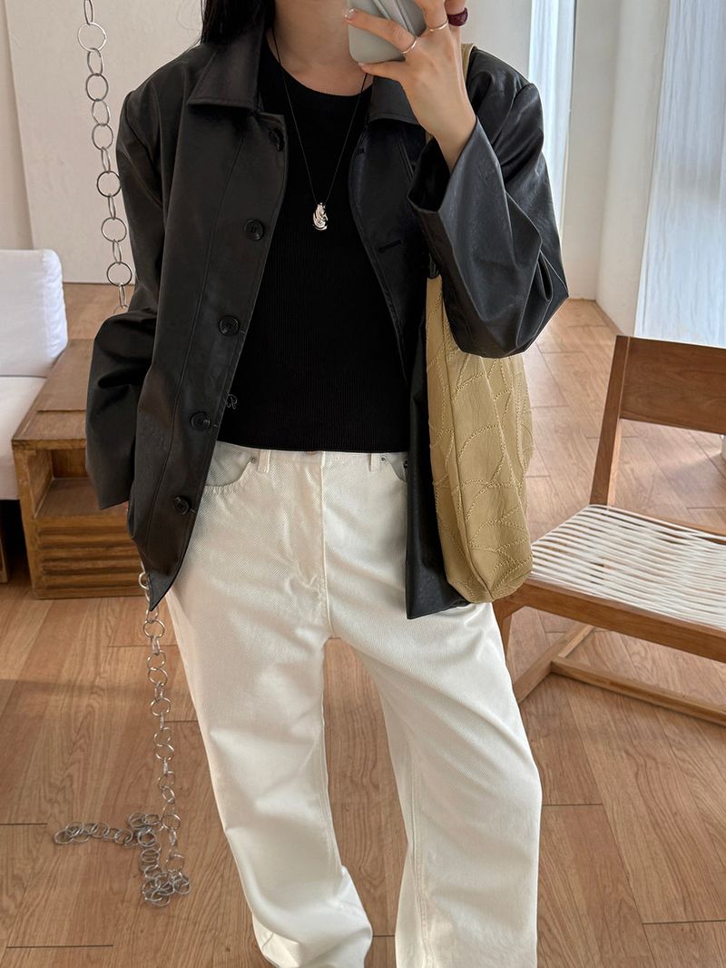 [MADE] Blending leather jacket