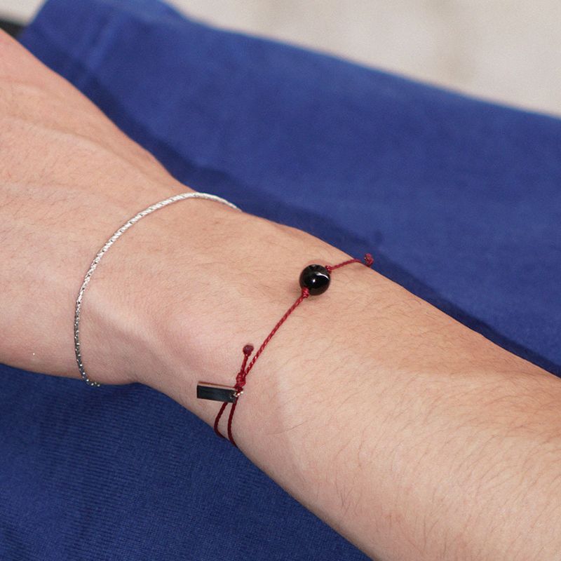 BLACK BALL ROPE BRACELET
