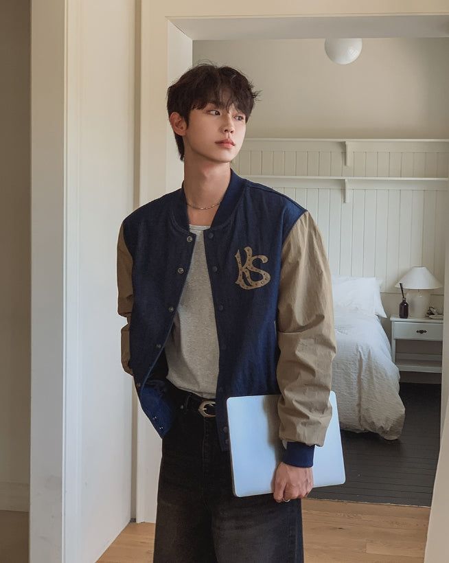 2PLAN(ツープラン)の「Barent Denim Color Matching Varsity Jacket(Jackets/Outerwear)」