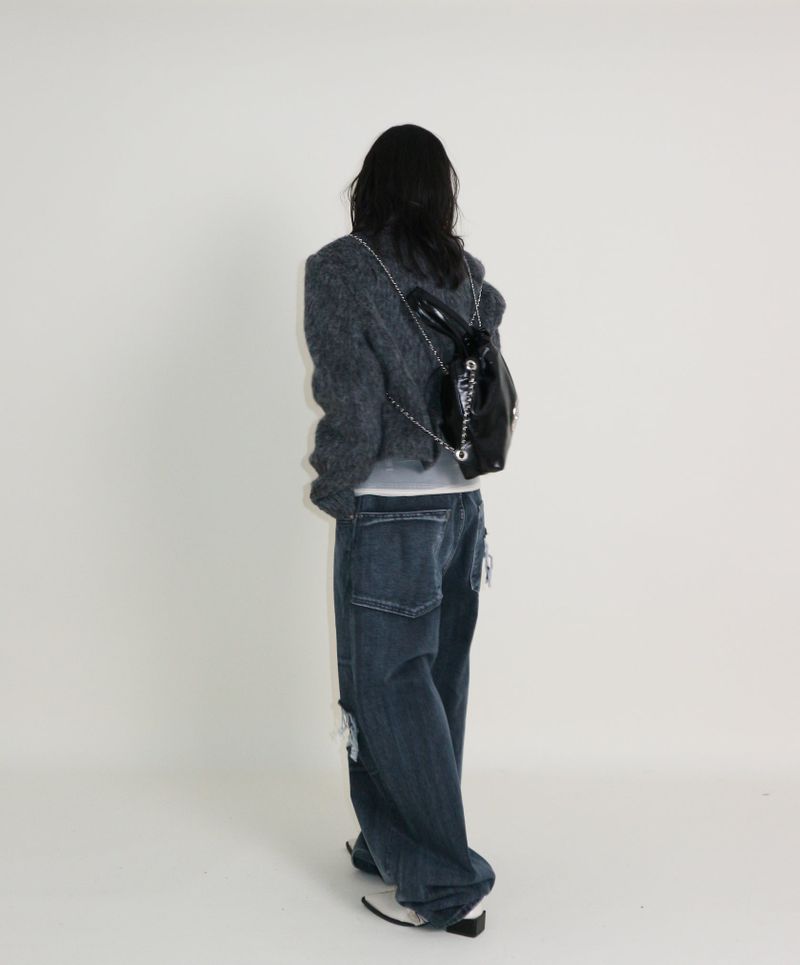 Linda Brush Mohair Crop Long Sleeve Jacket