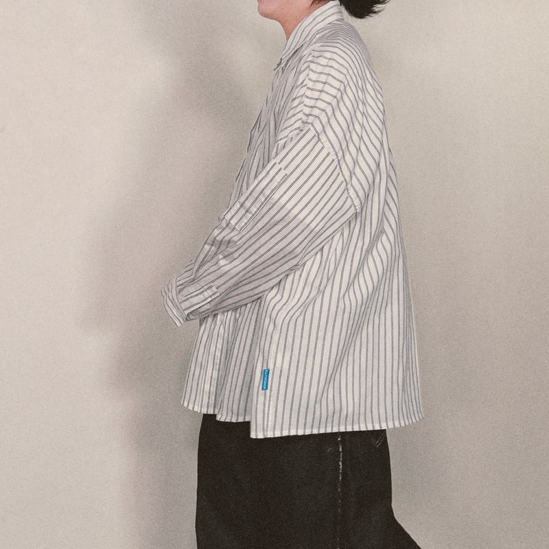 offset stripe shirt_white