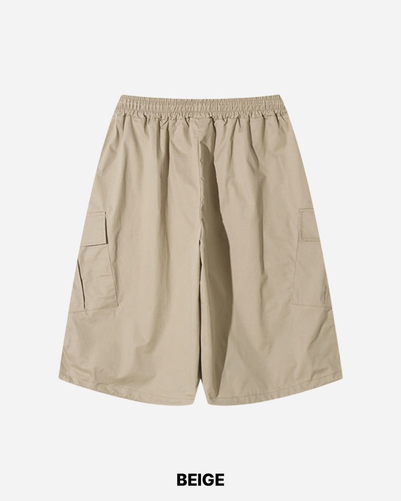Solid Cargo Bermuda Pants