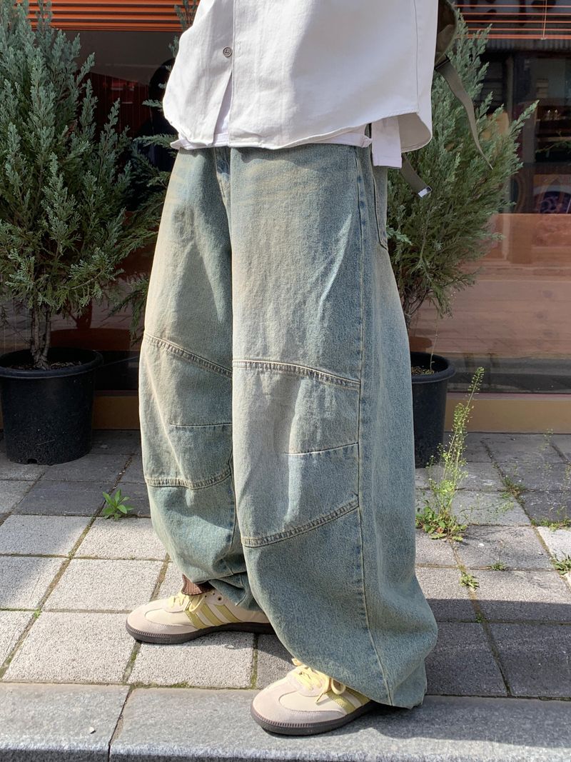 Biker Patch Denim Pants – M, L (3 Colors)