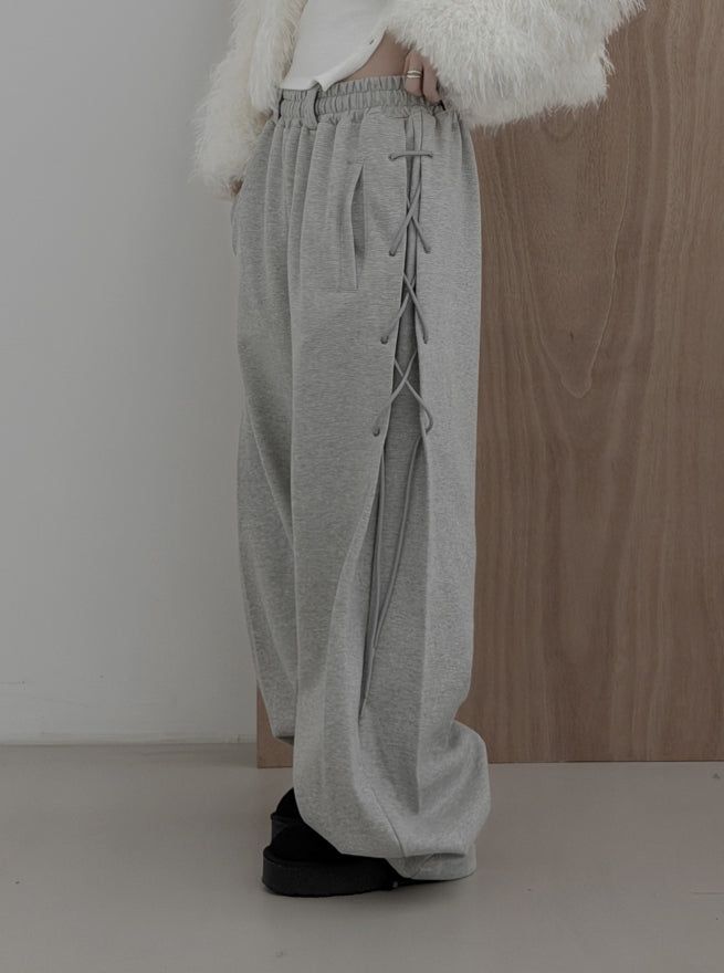 Corset brushed sweatpants