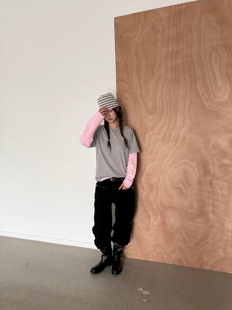 ring zip denim pants