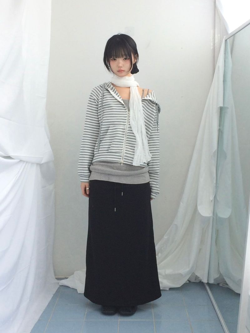 Slim Base String Long Skirt