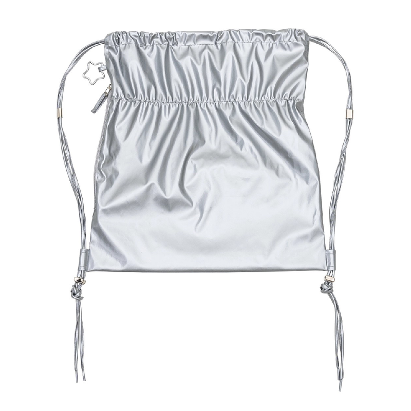 GLOSSY STRING BACK PACK_SILVER