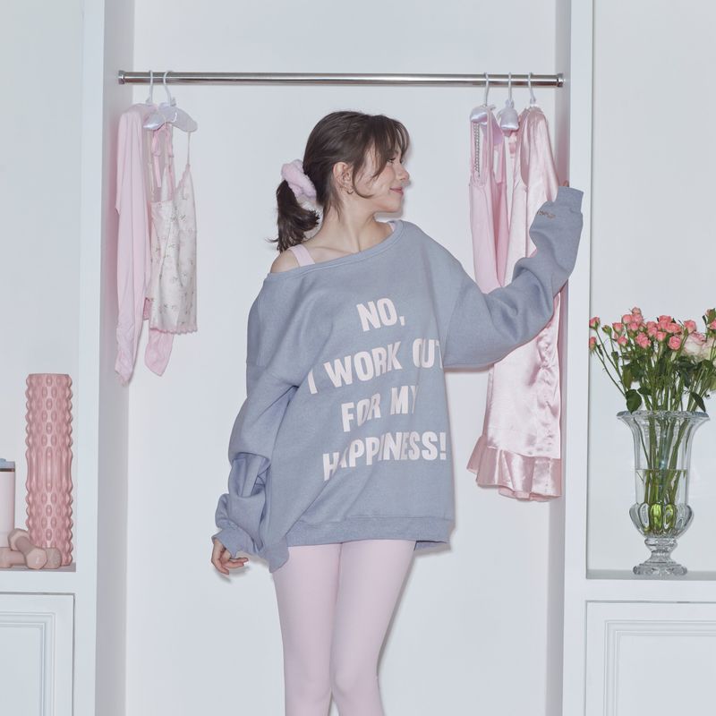 sweatsweet（スウェットスイート）の「ピグメントレタリングスウェット - グレー（トップス）」