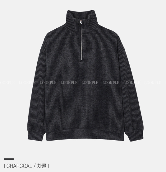 Hendes Daily Ribbed Semi-Zip Up Knit