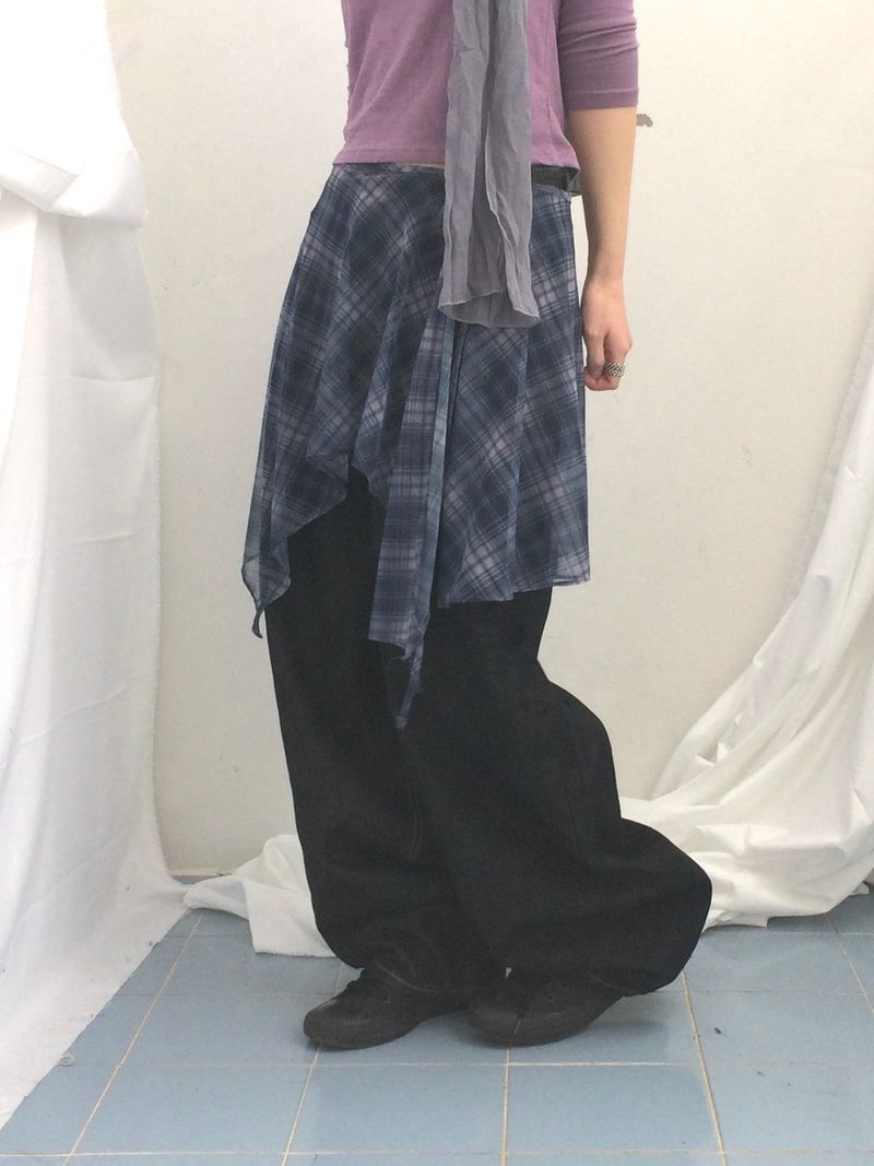 Misty Checkered Layered Skirt