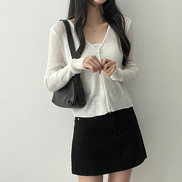 Yurring button knit cardigan