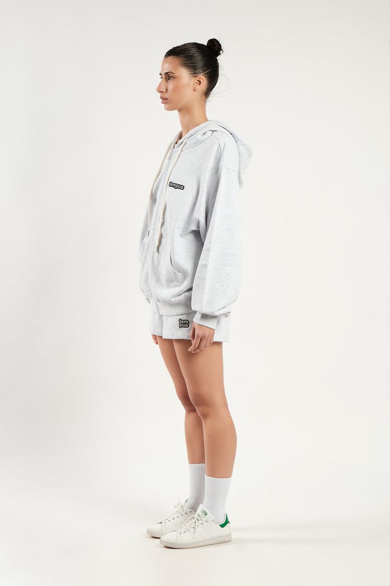 TEMPUS PATCH STANDARD HOOD ZIP-UP [WHITE MELANGE]