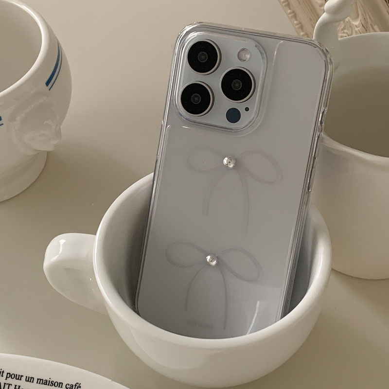 [handmade] silver ribbon jelly hard case