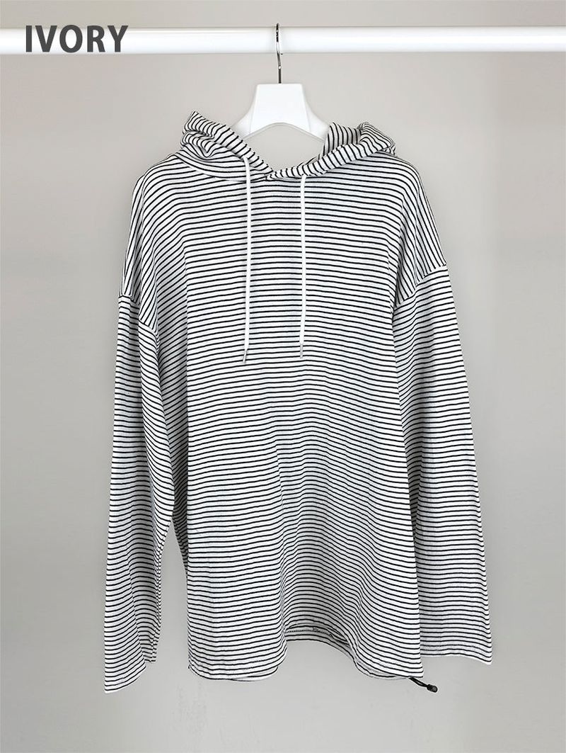 STRIPE STRING HOOD (2C)