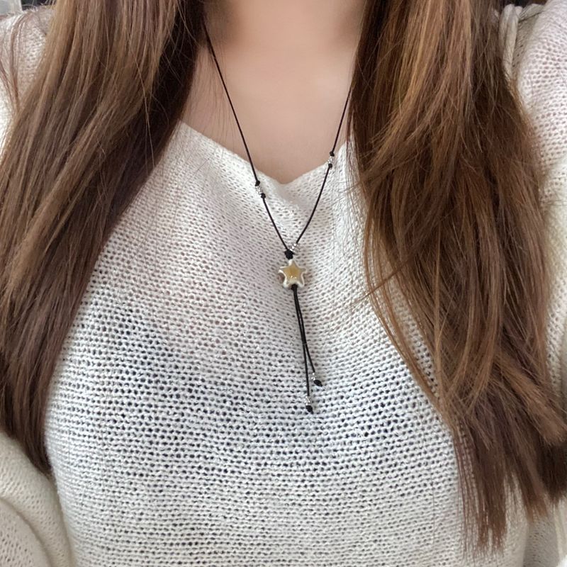 watercolor starfish string necklace