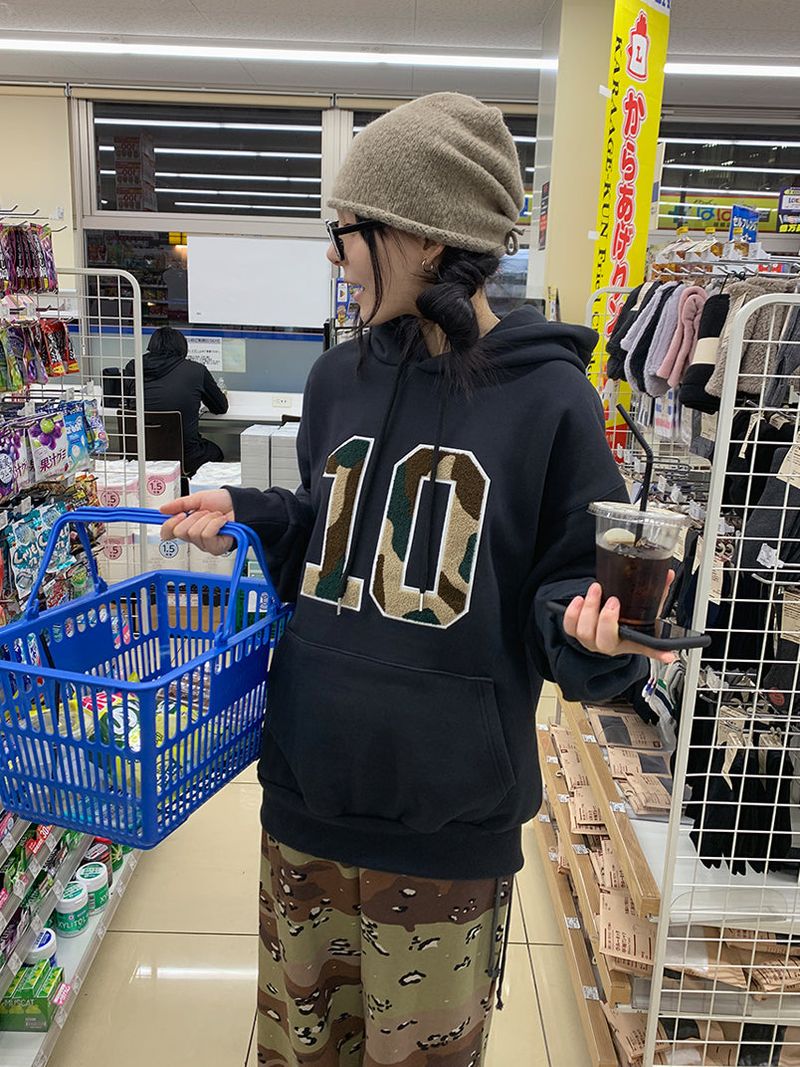 CAMO FLEECE PATCH HOOD (4C)