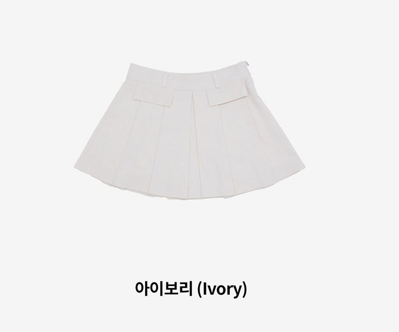 Nero pocket pleats skirt