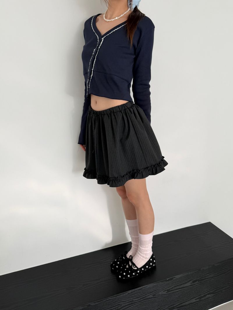 Flora Stripe Frill Skirt