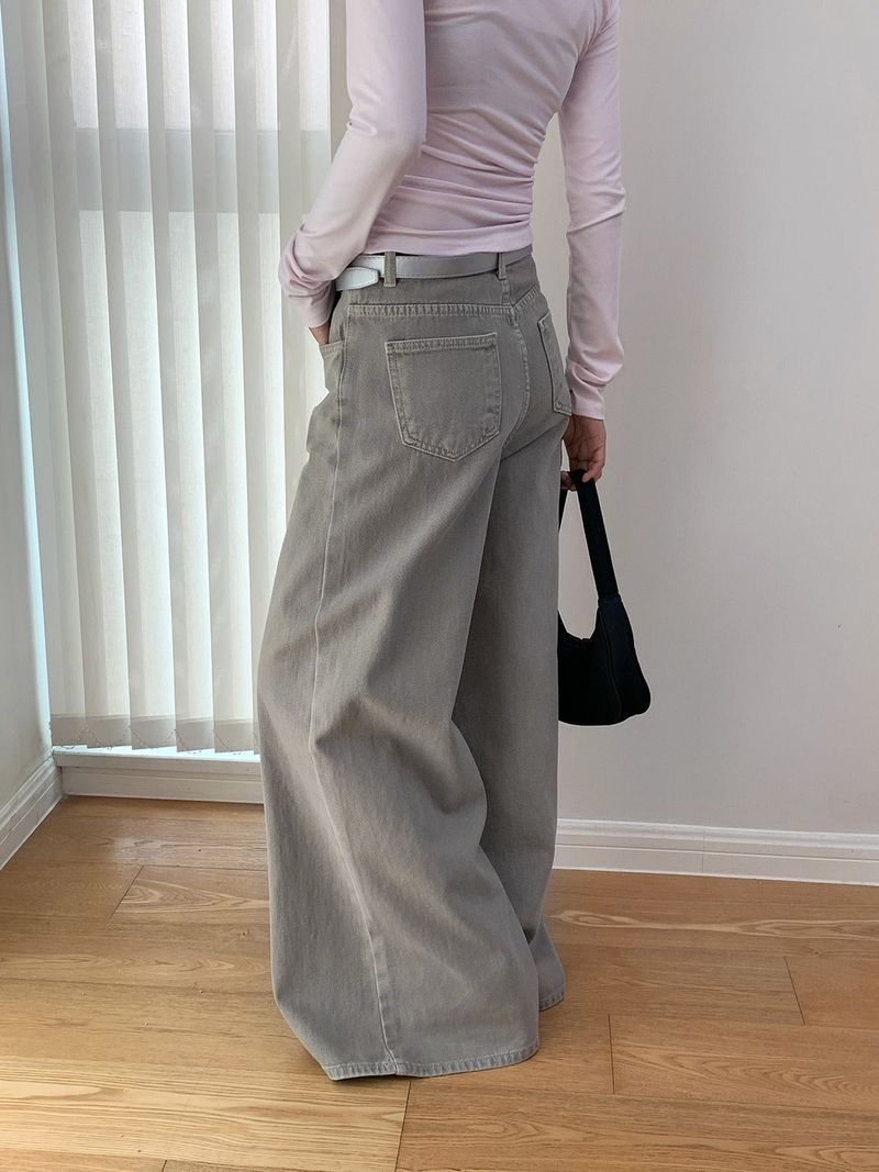 Four Seasons Wide Washed Cotton Pants