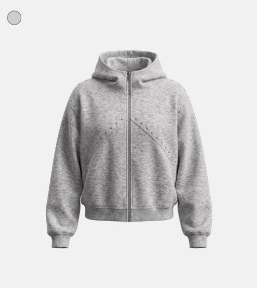 Type Rivet Hood Zip-Up