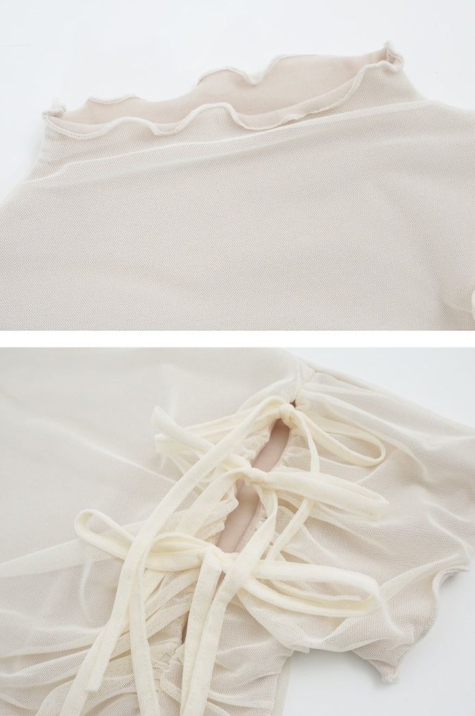 Double layer ribbon top
