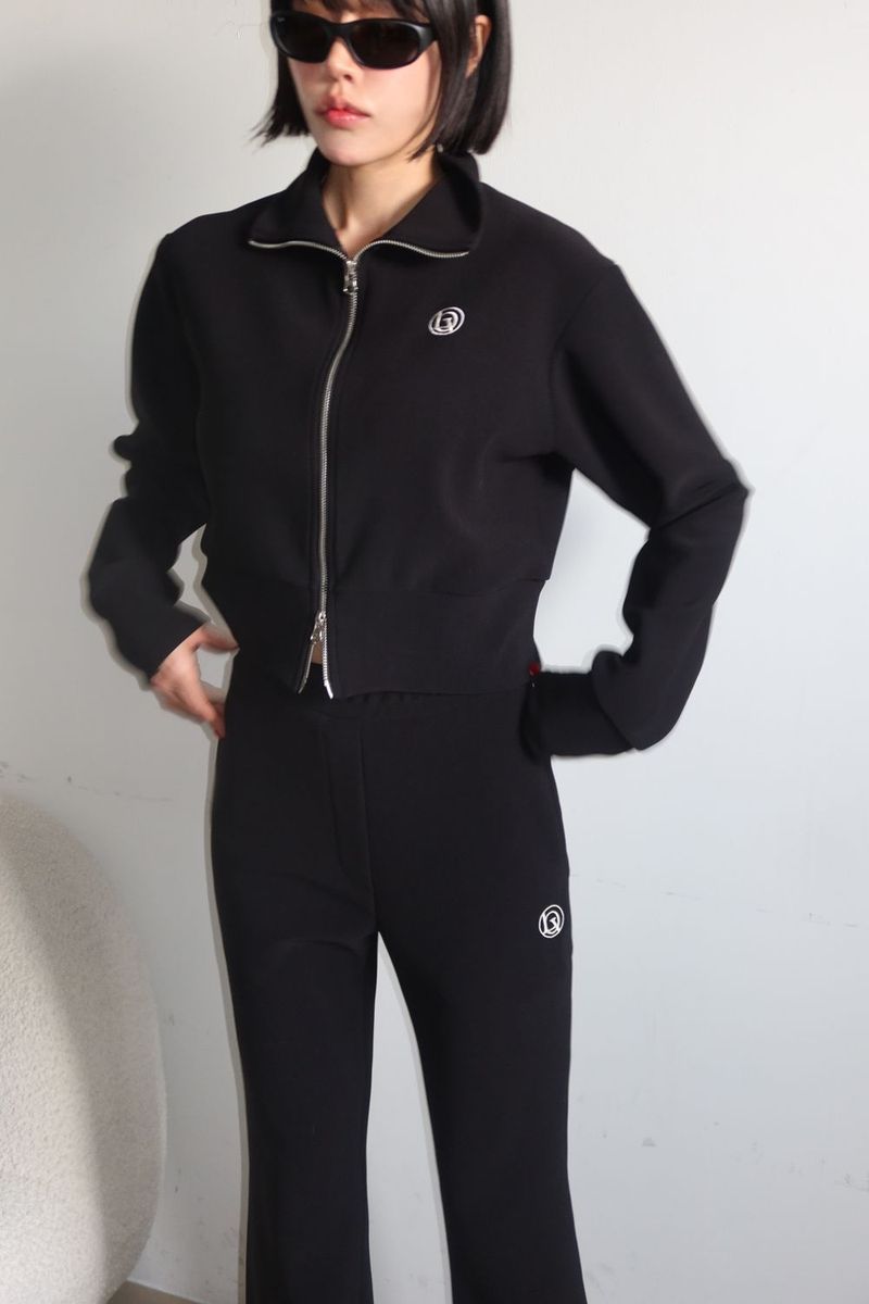 TWO-WAY FLEECE ZIP-UP_BLACK