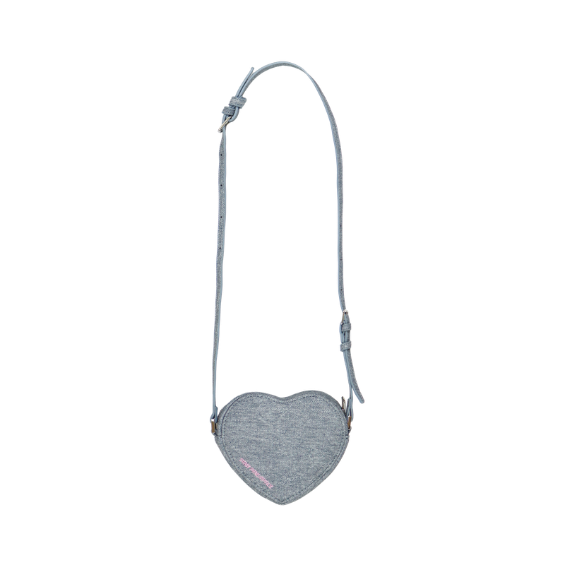 PETITE DENIM HEART BAG
