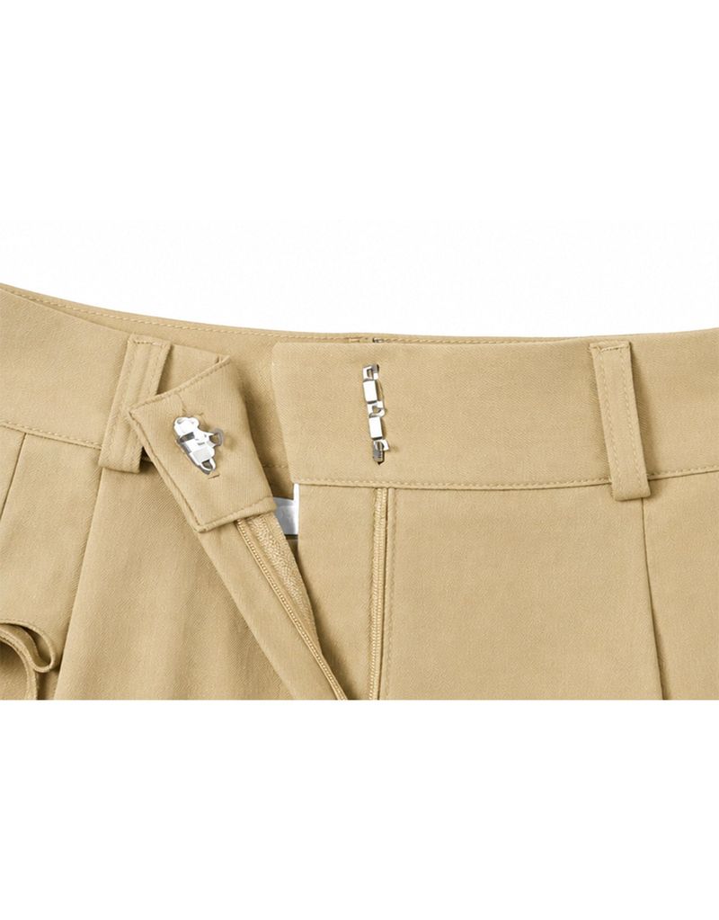 リボン ピンタック ワイド パンツ サンド ベージュ