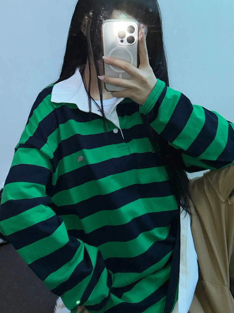 CCORTTI（コルッティ）の「キュートカラーペティット👚ストライプロングスリーブTシャツ🎀❤💚3カラー（トップス）」