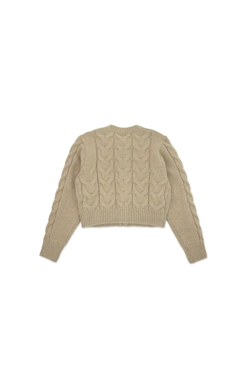 Mohair cable cardigan_beige