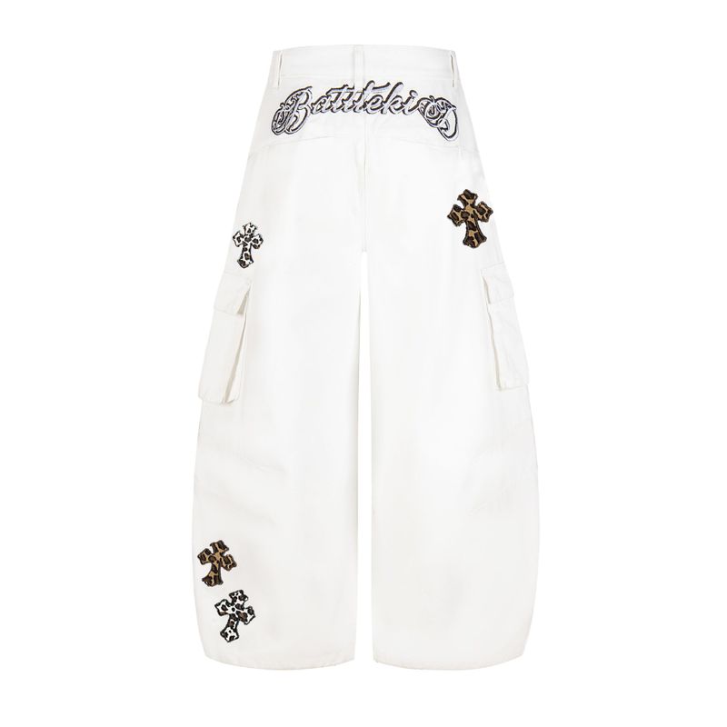 Cross Embroidery Cargo Pants 233238539
