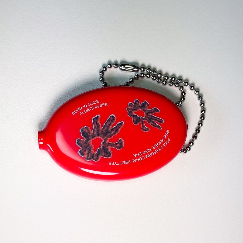 BORN IN CODE Coral Reef Coin Wallet Keyring (Red)