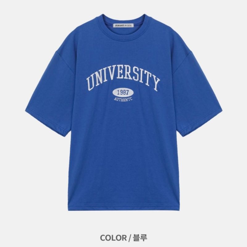 1987 Overfit Embroidered University Short Sleeves