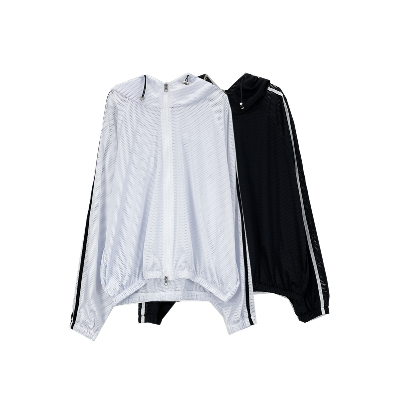 mesh track hooded jacket