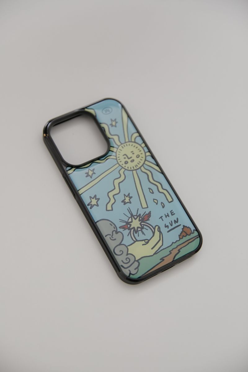 sun and pentacle epoxy phone case