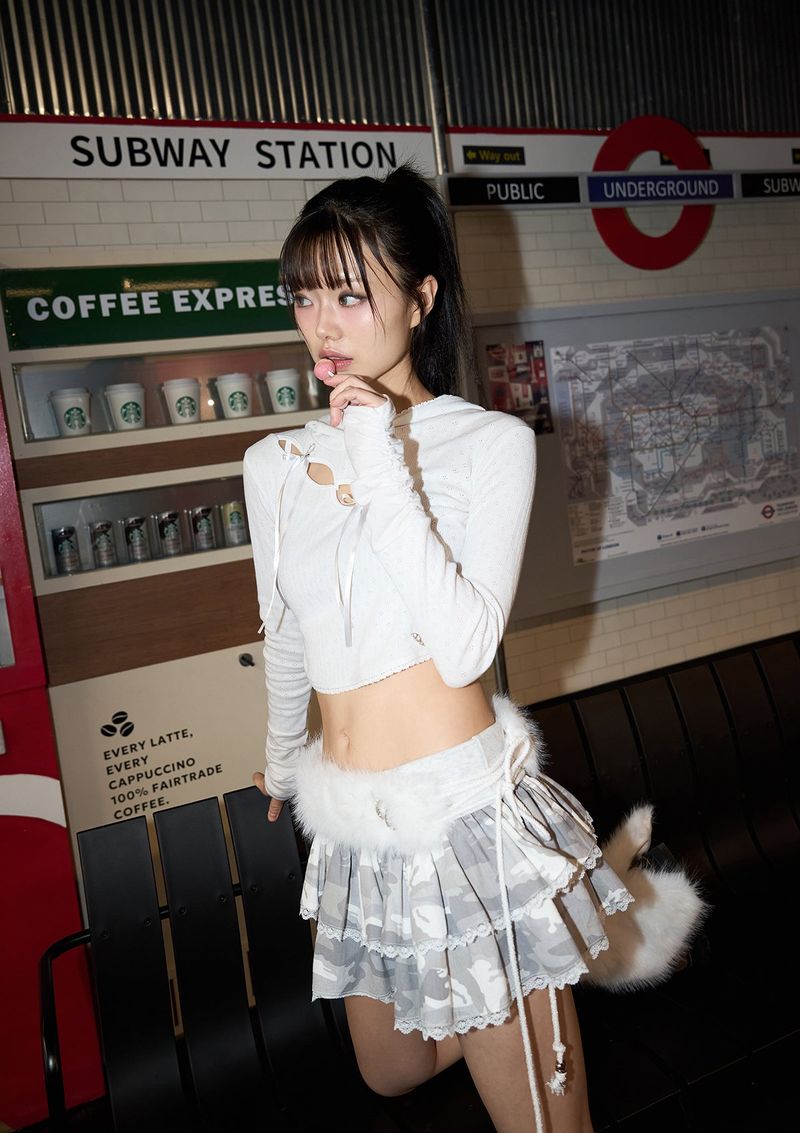 (2nd reorder) snow fur belt - white