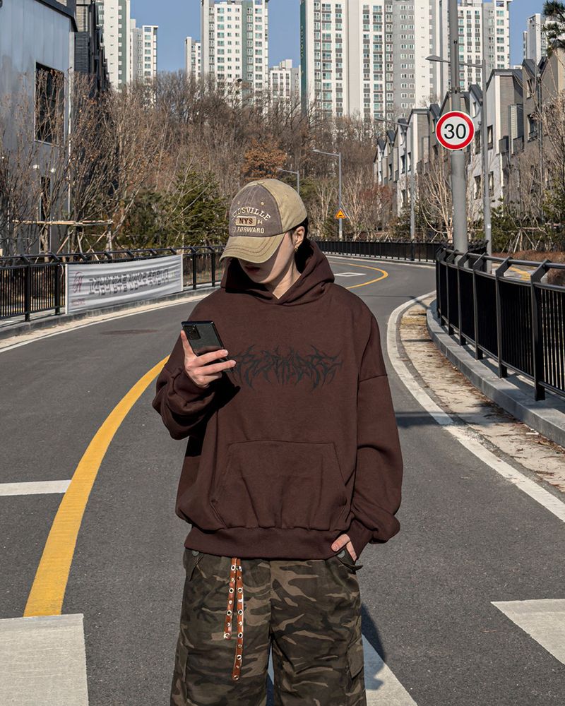 Cable Paint Over Hoodie